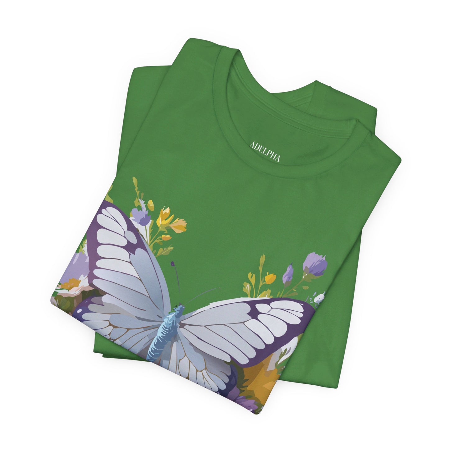 Natural Cotton Tee Shirt with Butterfly