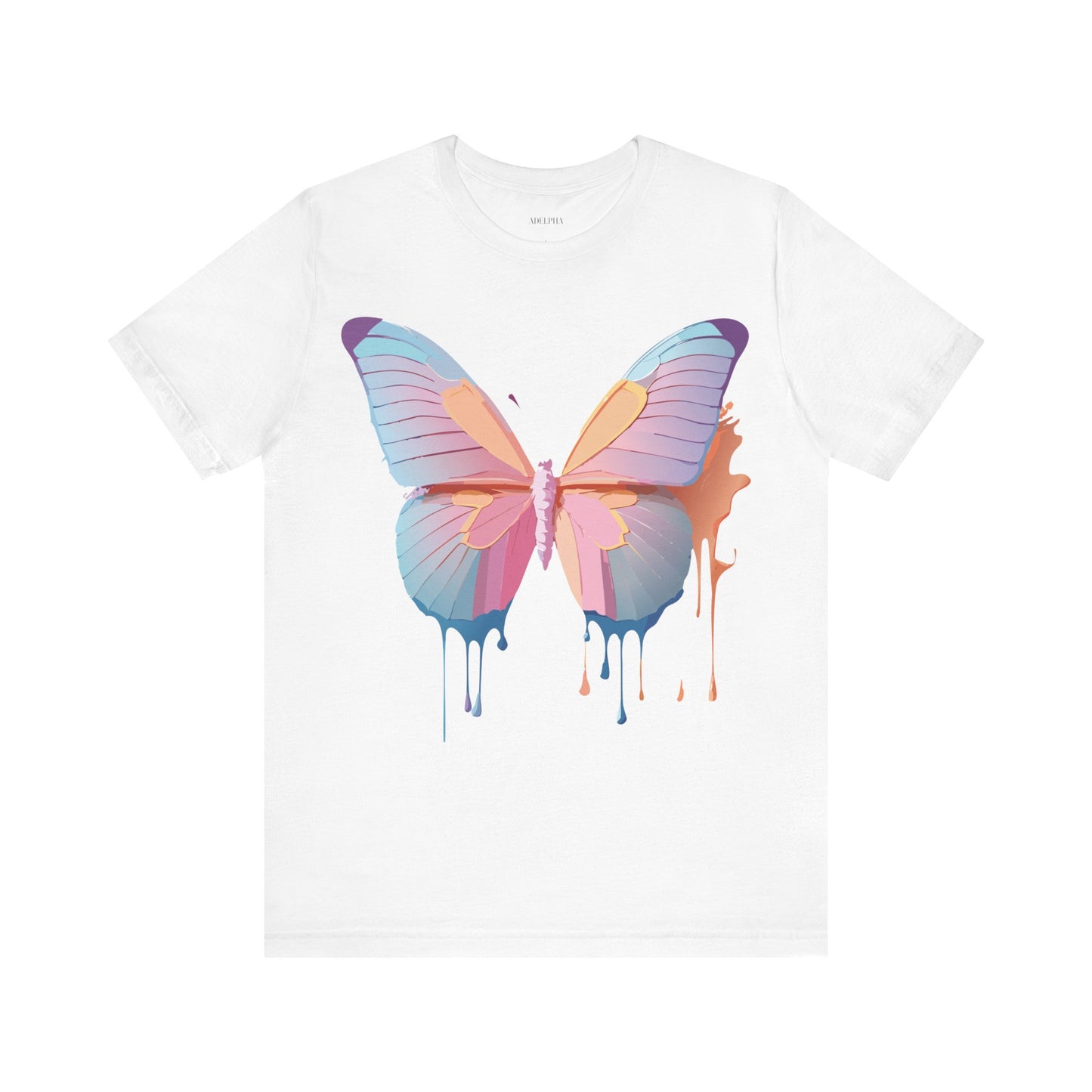 Natural Cotton Tee Shirt with Butterfly