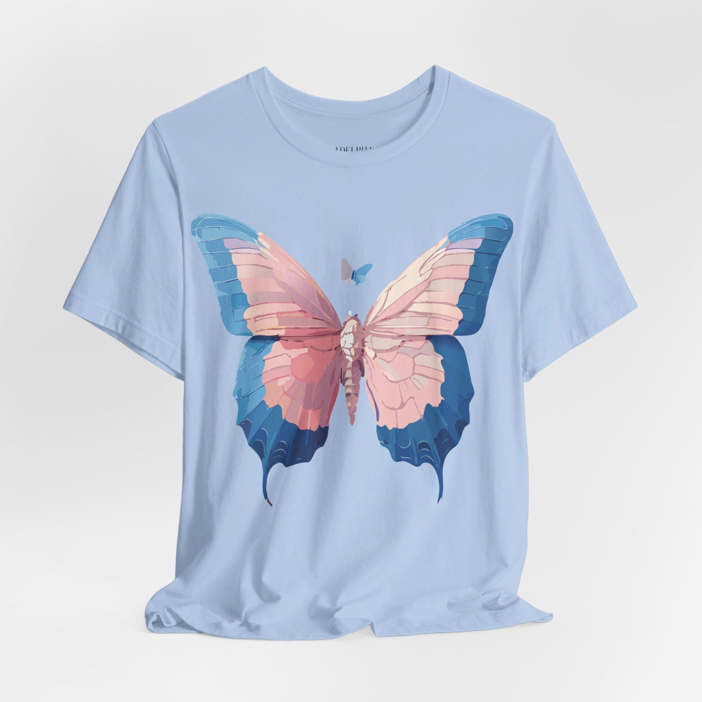 Natural Cotton Tee Shirt with Butterfly