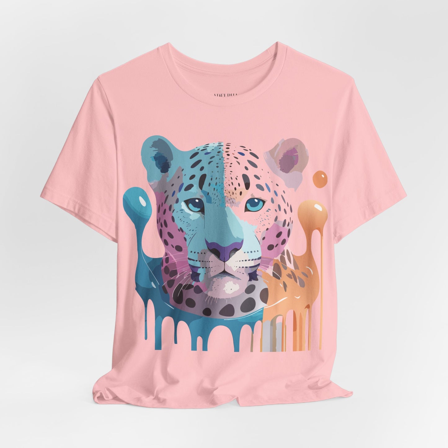 Natural Cotton Tee Shirt with Cheetah