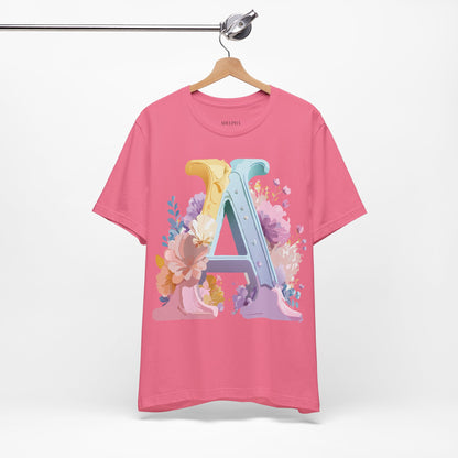 Natural Cotton Tee Shirt - Letters Collection - A Printify