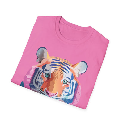 Tiger Print Unisex Softstyle Breathable Cotton Tee 64000 Gildan Shirt