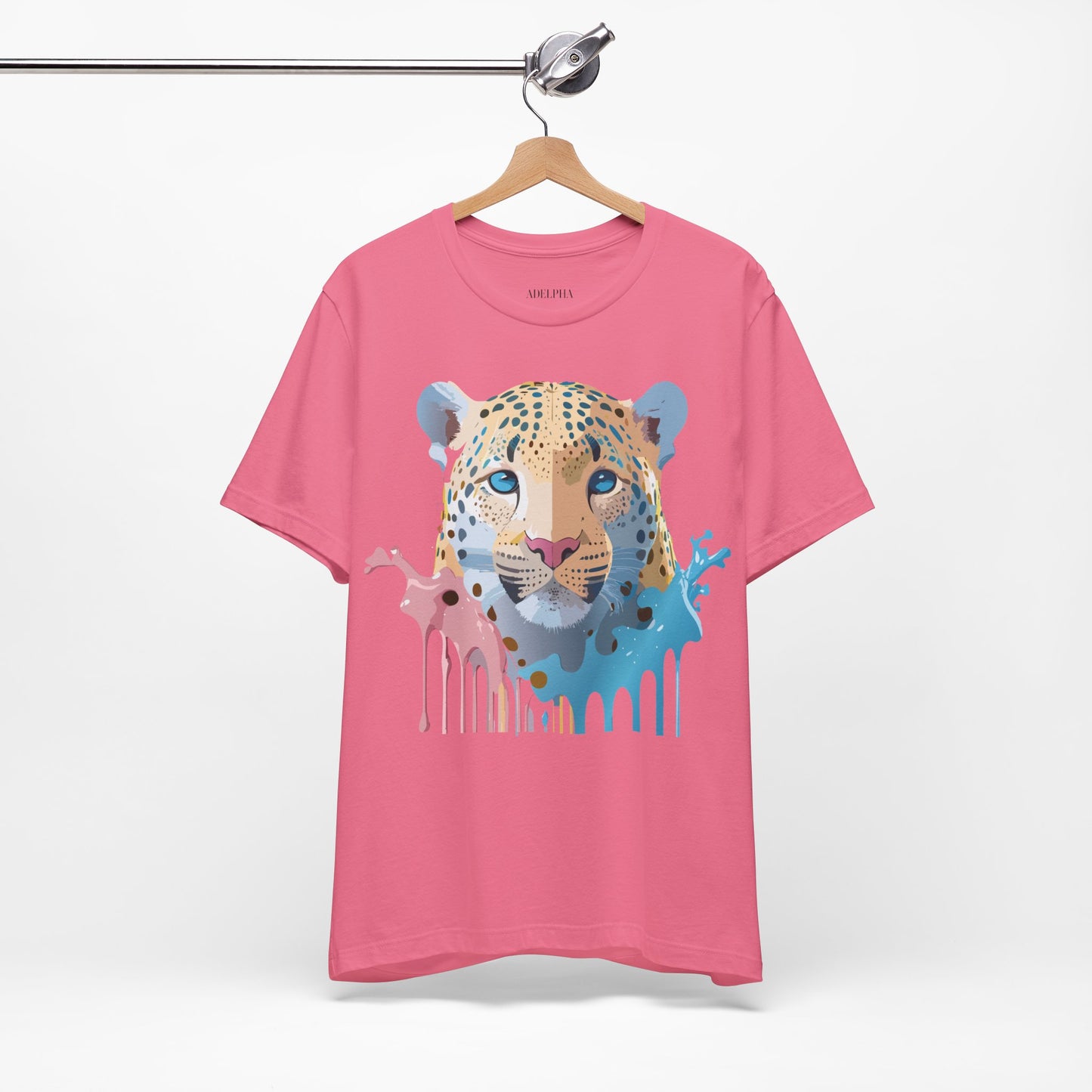 Natural Cotton Tee Shirt with Cheetah