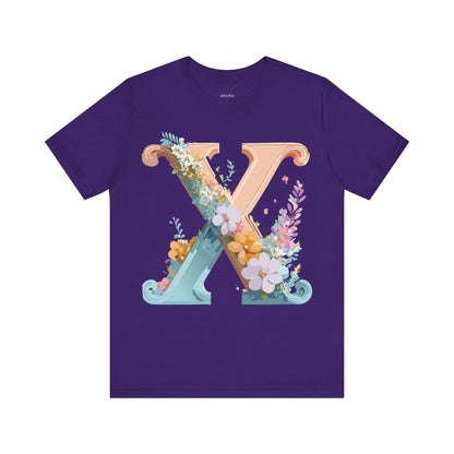 Natural Cotton Tee Shirt - Letters Collection - X Printify