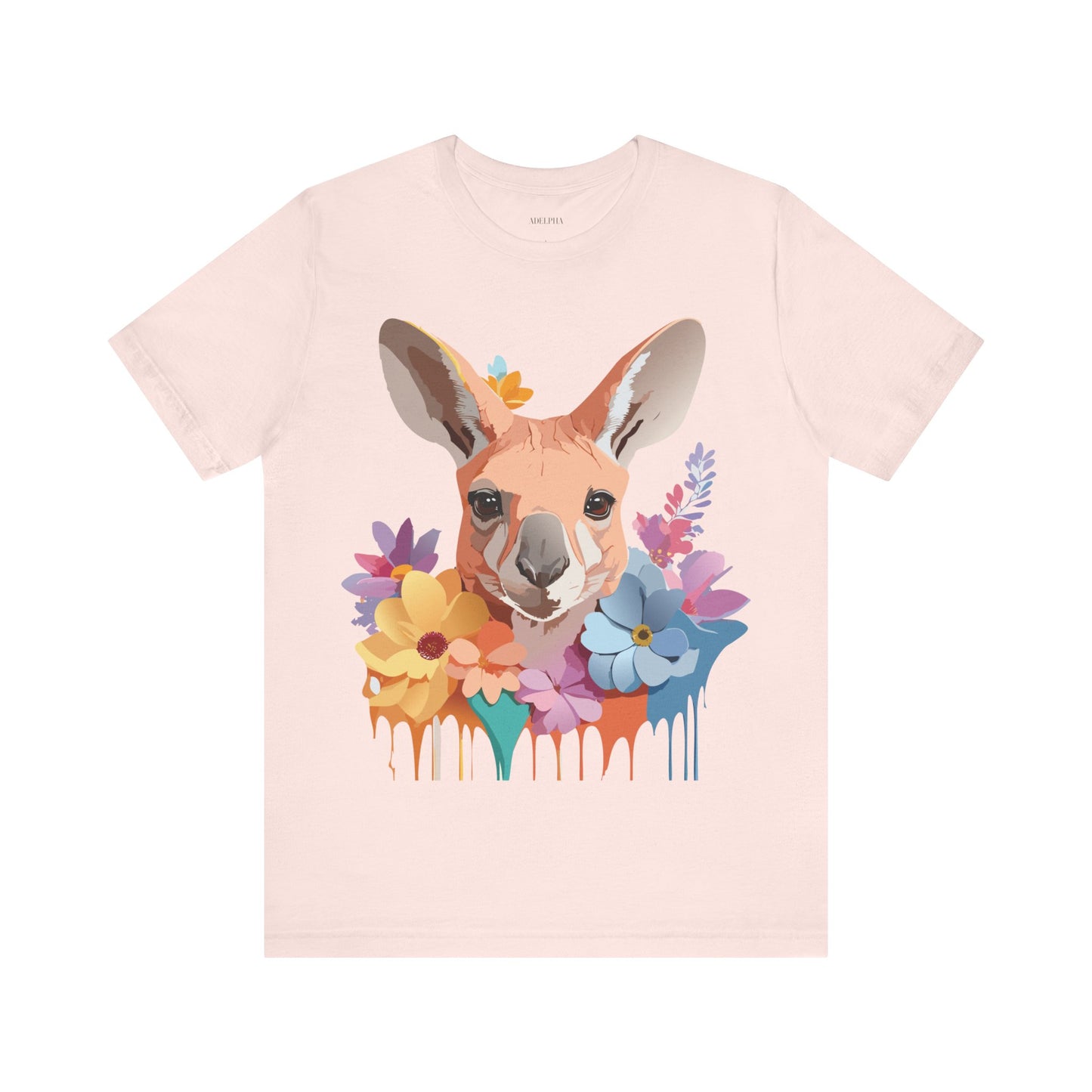 Natural Cotton Tee Shirt with Kangaroo