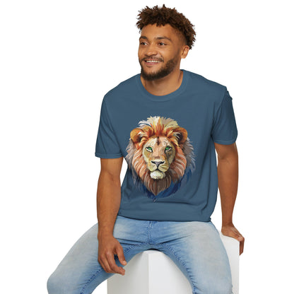 Lion Floral Tee Unisex Gildan Softstyle 64000 Cotton Short Sleeve Shirt
