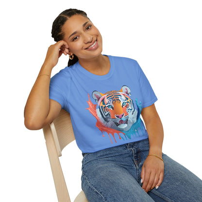 Unisex Tiger Tee Gildan Softstyle Animal Print Shirt Ring Spun Cotton