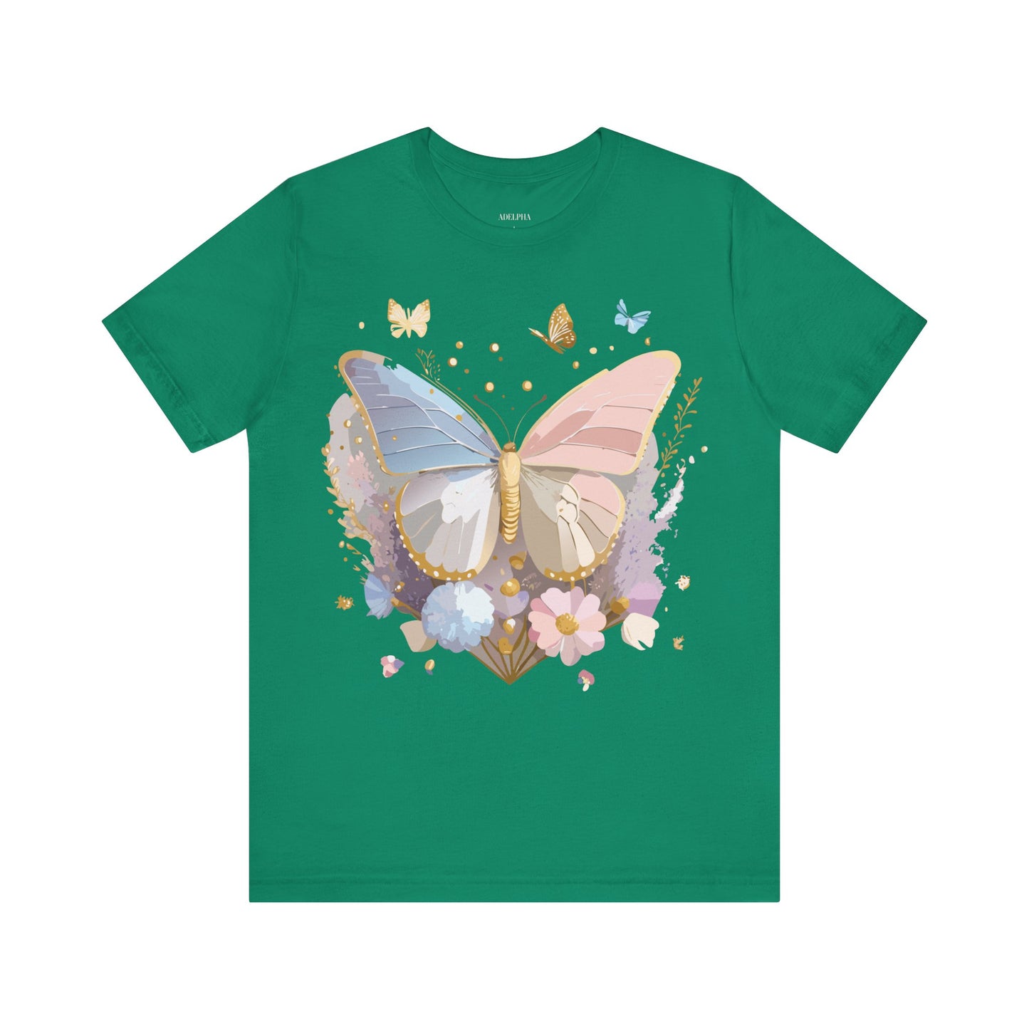 Natural Cotton Tee Shirt with Butterfly