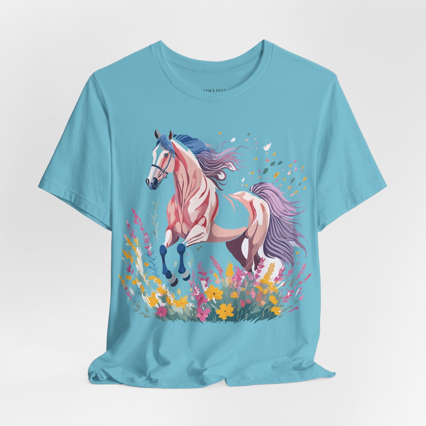 Natural Cotton Tee Shirt with Horse