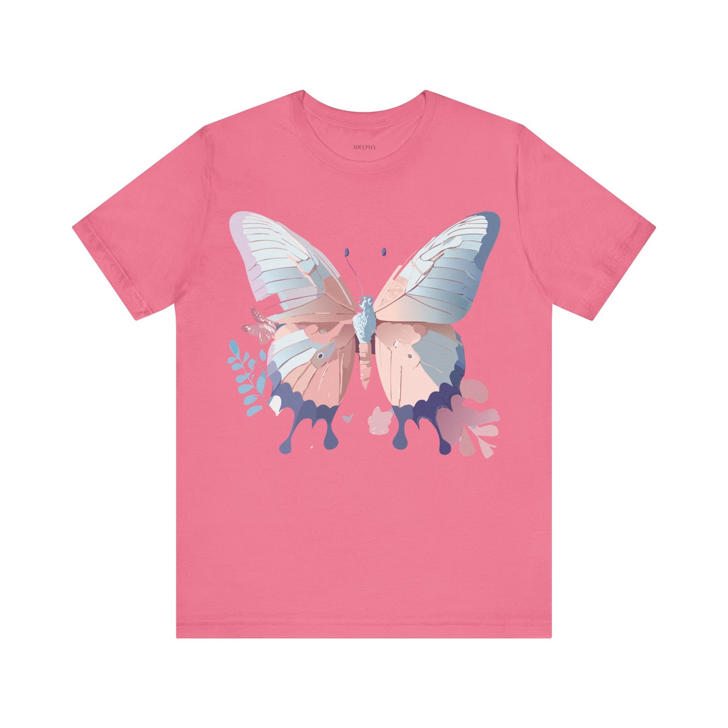 Natural Cotton Tee Shirt with Butterfly