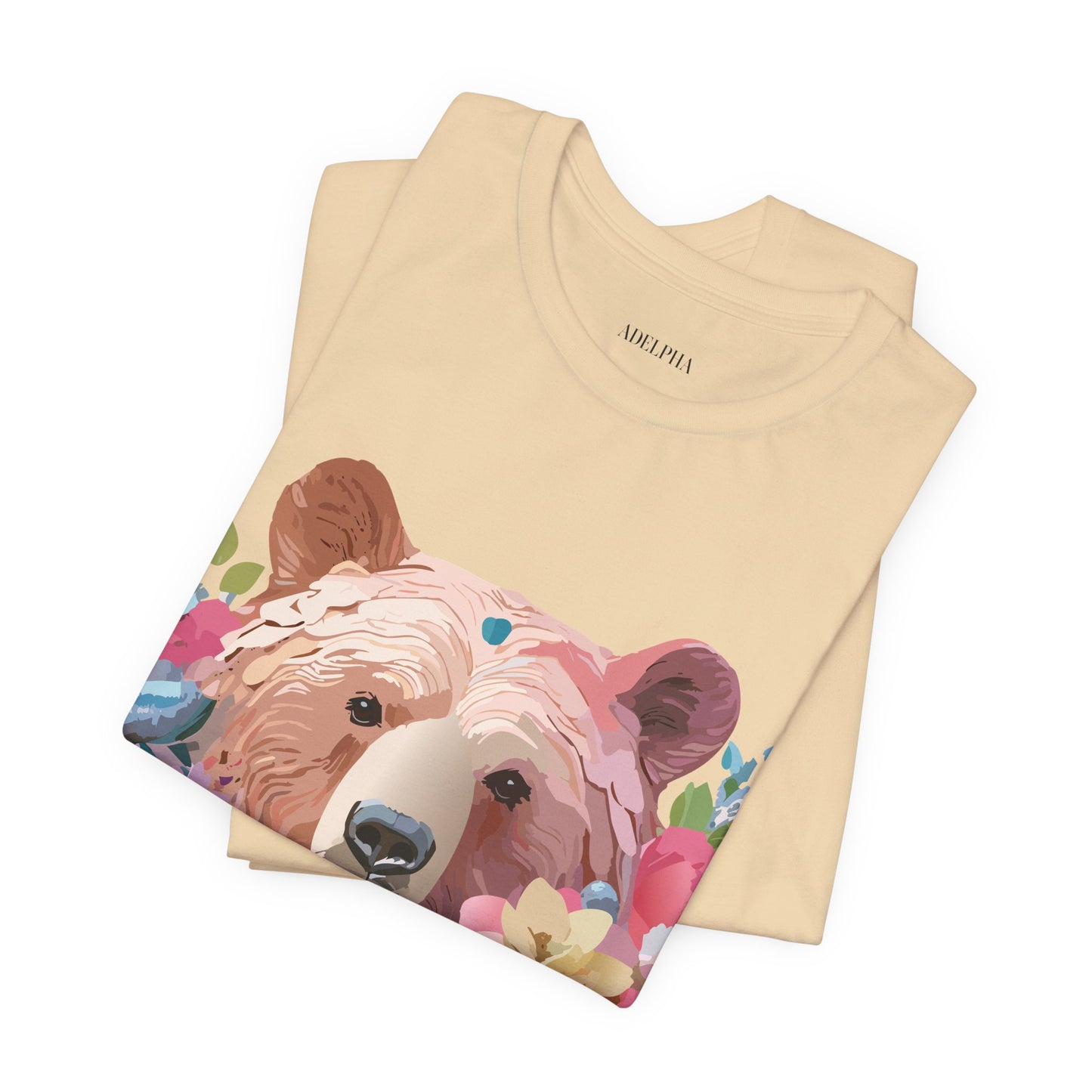 Natural Cotton Tee Shirt with Bear