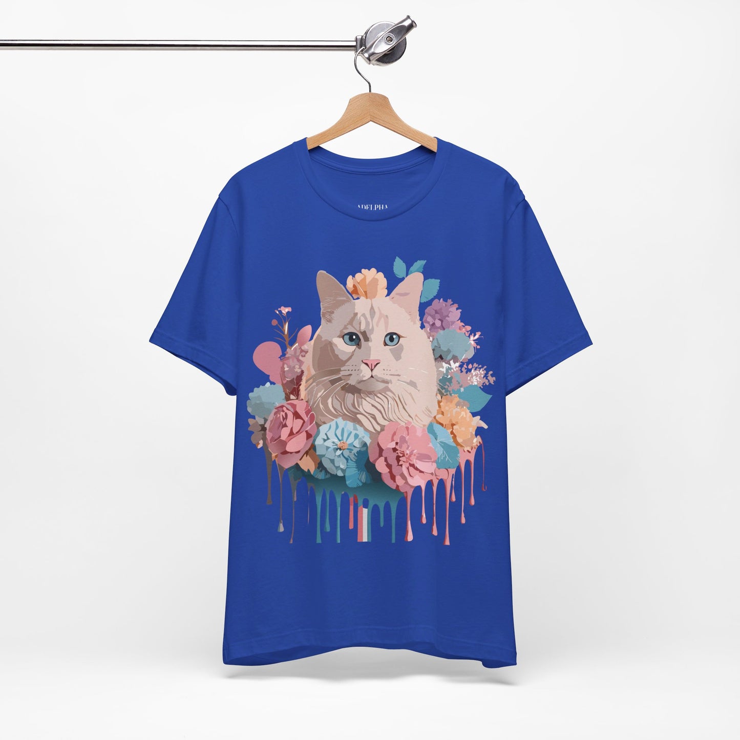 Natural Cotton Tee Shirt with Cat