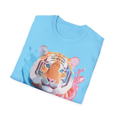 Tiger Shirt Unisex Animal Print Tee Gildan Softstyle 64000 Cotton