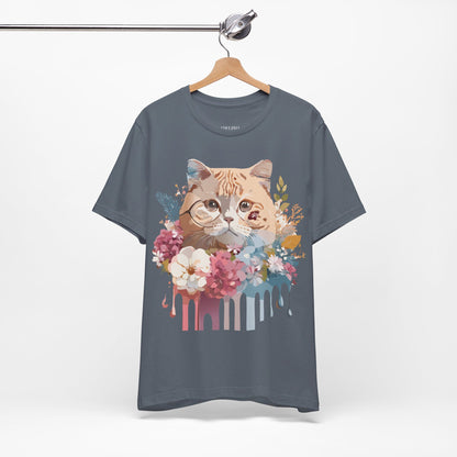 Natural Cotton Tee Shirt with Cat Printify