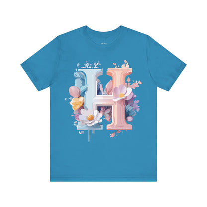 Natural Cotton Tee Shirt - Letters Collection - H Printify