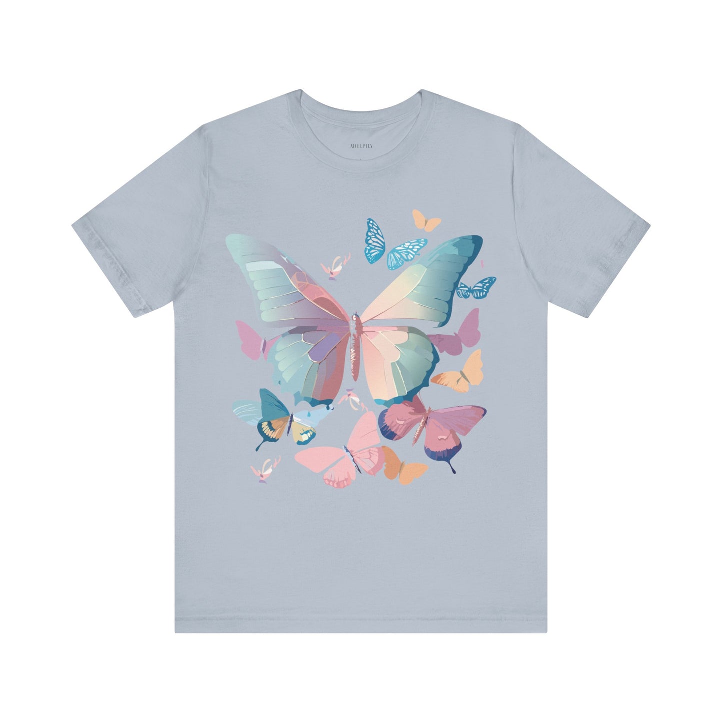 Natural Cotton Tee Shirt with Butterfly