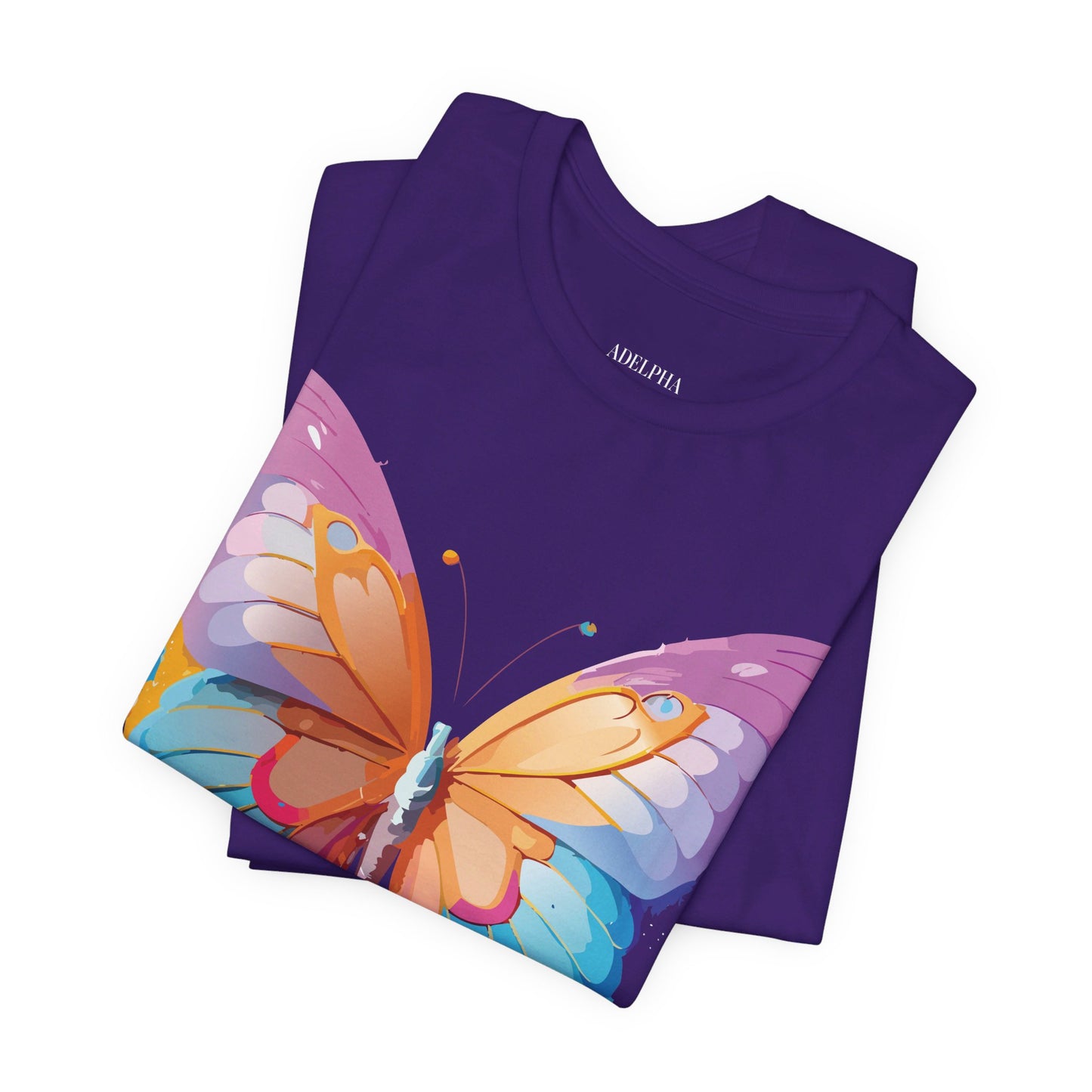 Natural Cotton Tee Shirt with Butterfly