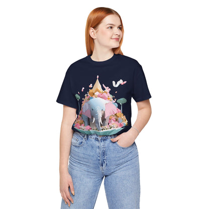 Natural Cotton Tee Shirt with Elephant Printify