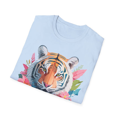Tiger Print Unisex Softstyle T Shirt Short Sleeve Gildan 64000 Tee