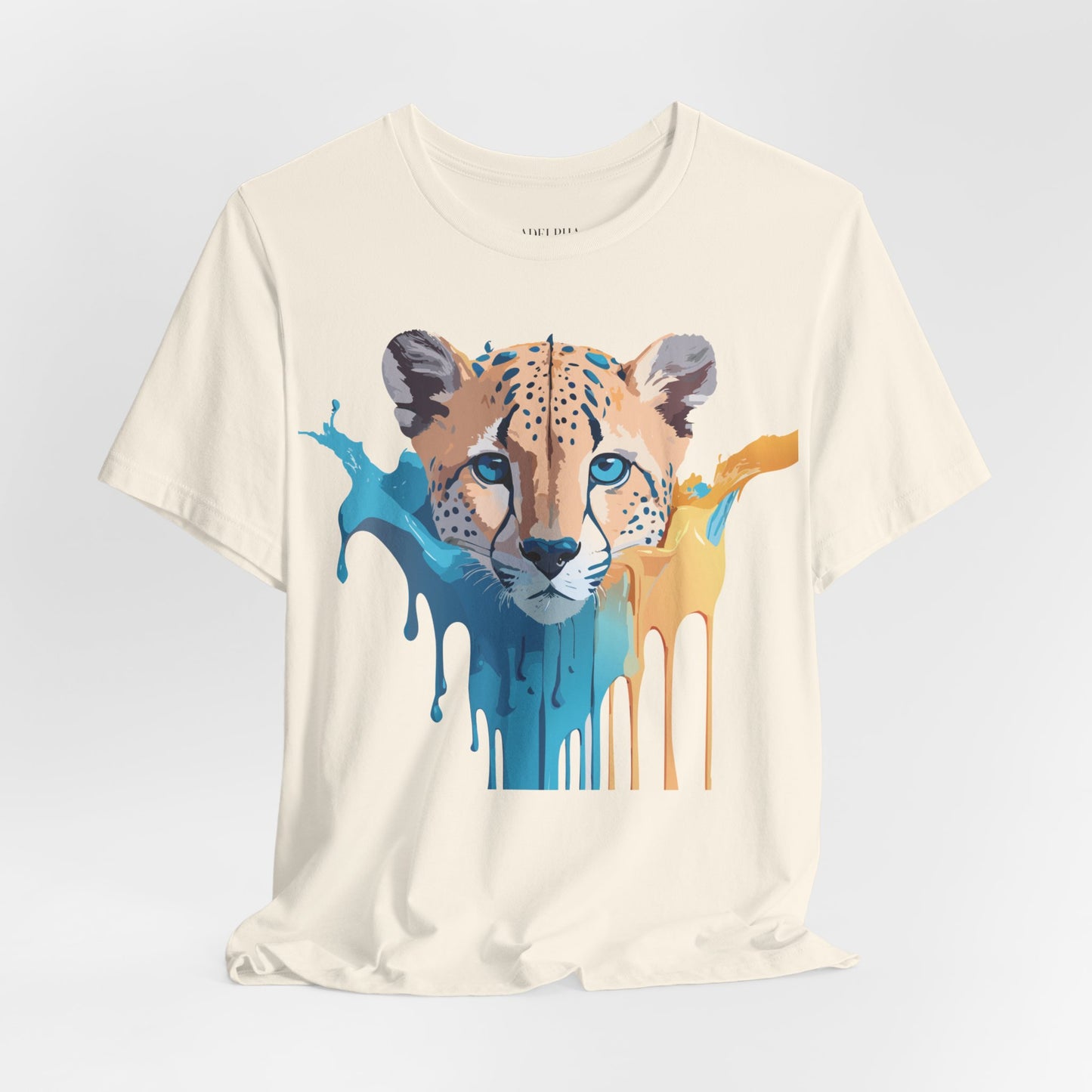 Natural Cotton Tee Shirt with Cheetah