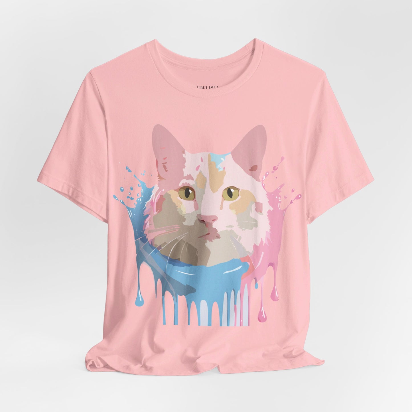 Natural Cotton Tee Shirt with Cat