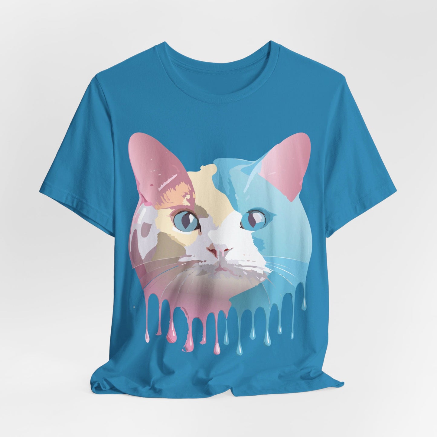 Natural Cotton Tee Shirt with Cat