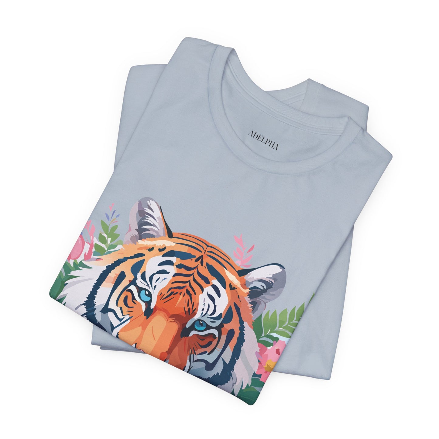 Natural Cotton Tee Shirt with Tiger