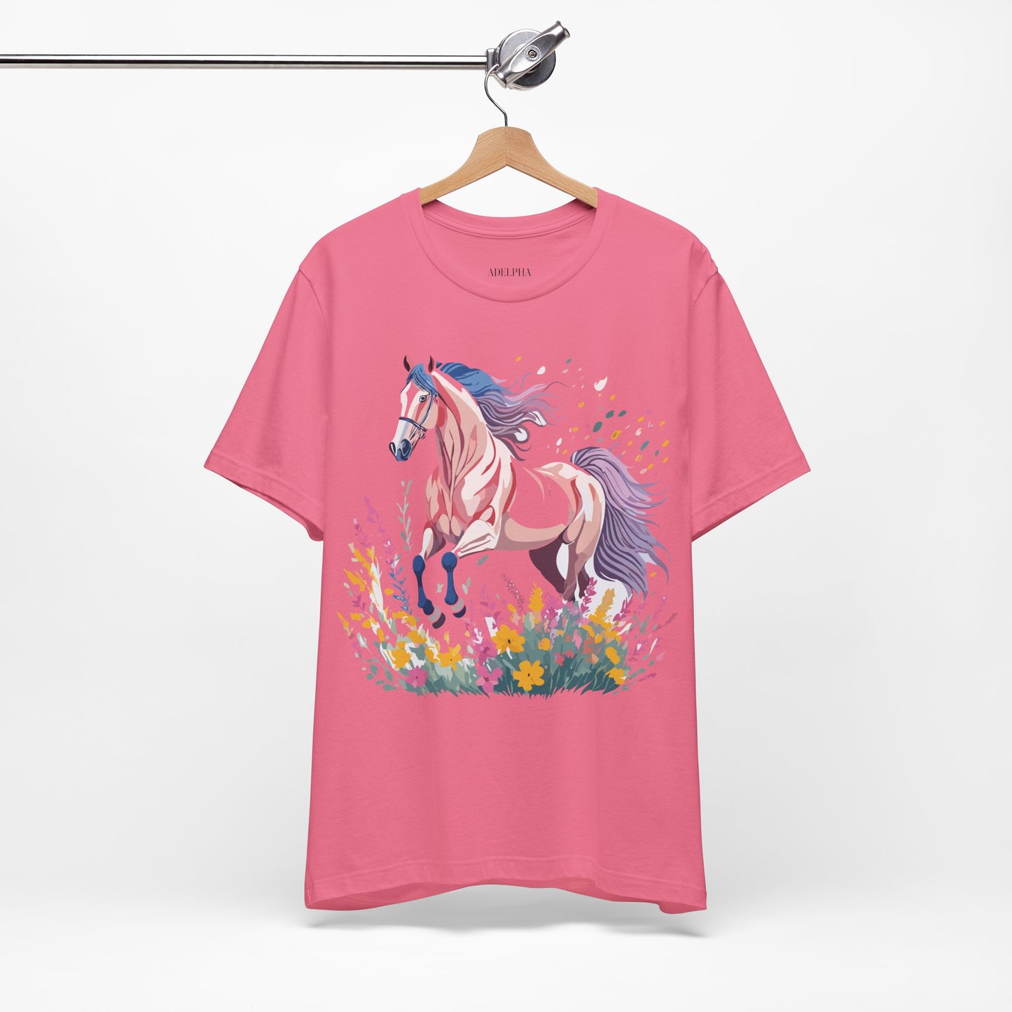 Natural Cotton Tee Shirt with Horse