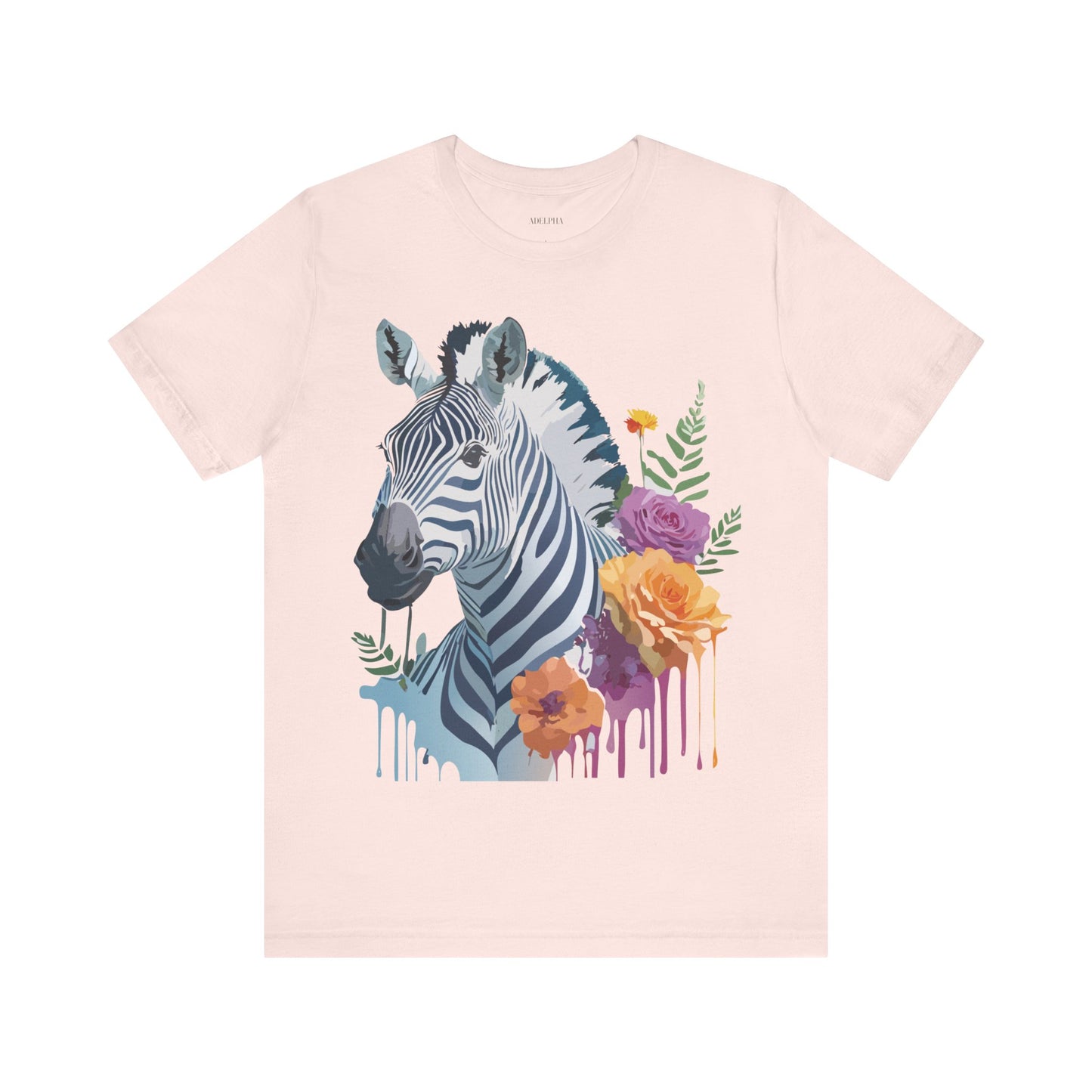 Natural Cotton Tee Shirt with Zebra