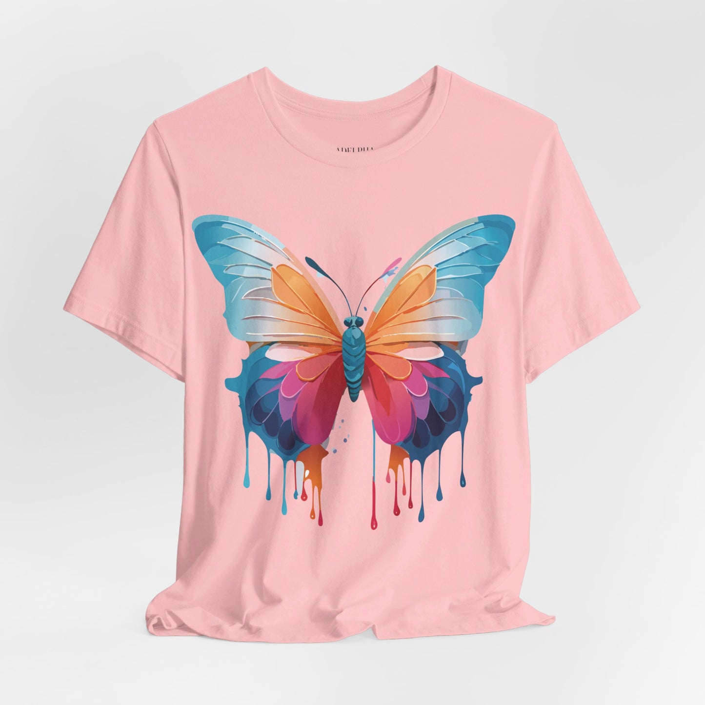 Natural Cotton Tee Shirt with Butterfly