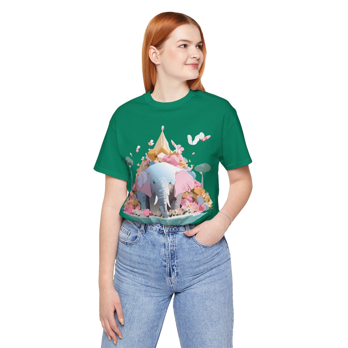 Natural Cotton Tee Shirt with Elephant