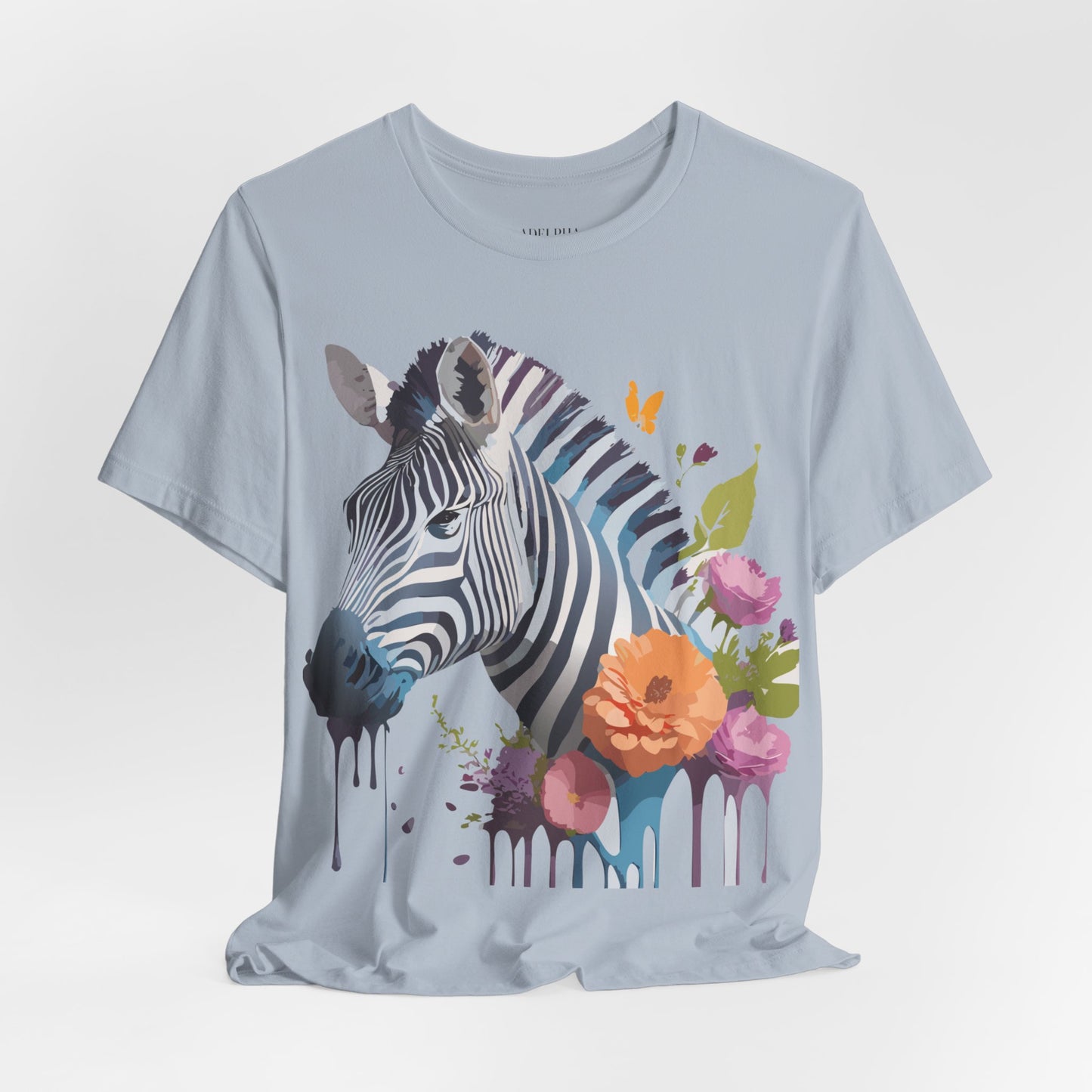 Natural Cotton Tee Shirt with Zebra