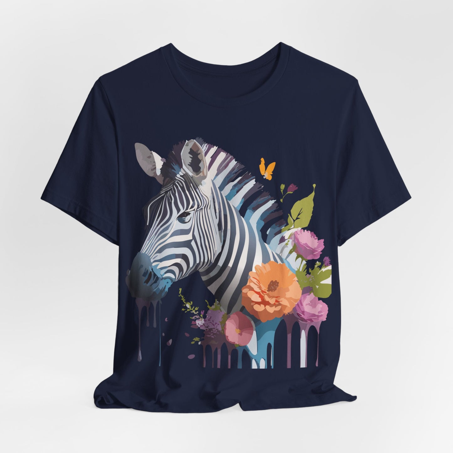 Natural Cotton Tee Shirt with Zebra