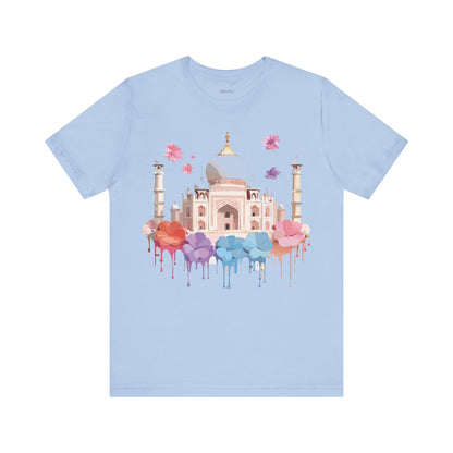 Natural Cotton Tee Shirt - Taj Mahal, India Printify