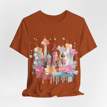 Natural Cotton Tee Shirt - Beautiful Places Collection - Moscow Printify