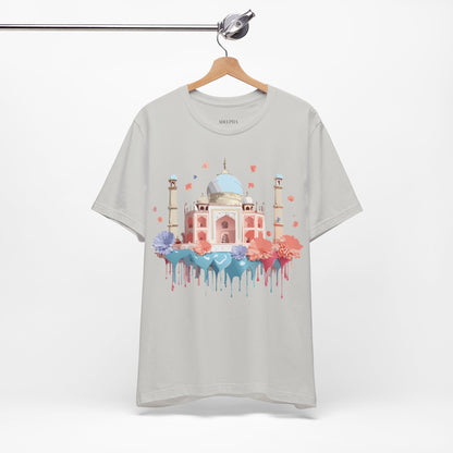 Natural Cotton Tee Shirt - Taj Mahal, India Printify
