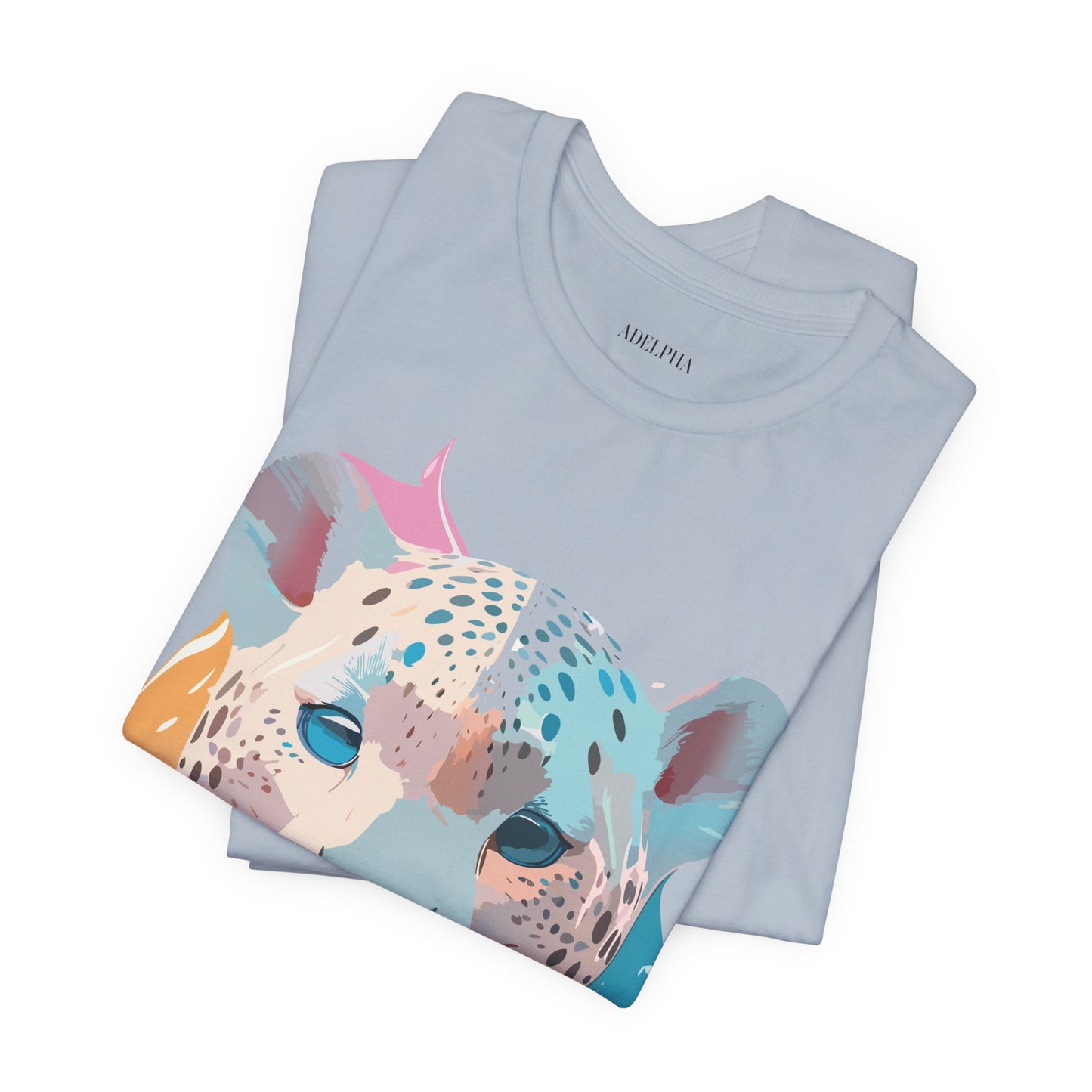 Natural Cotton Tee Shirt with Cheetah