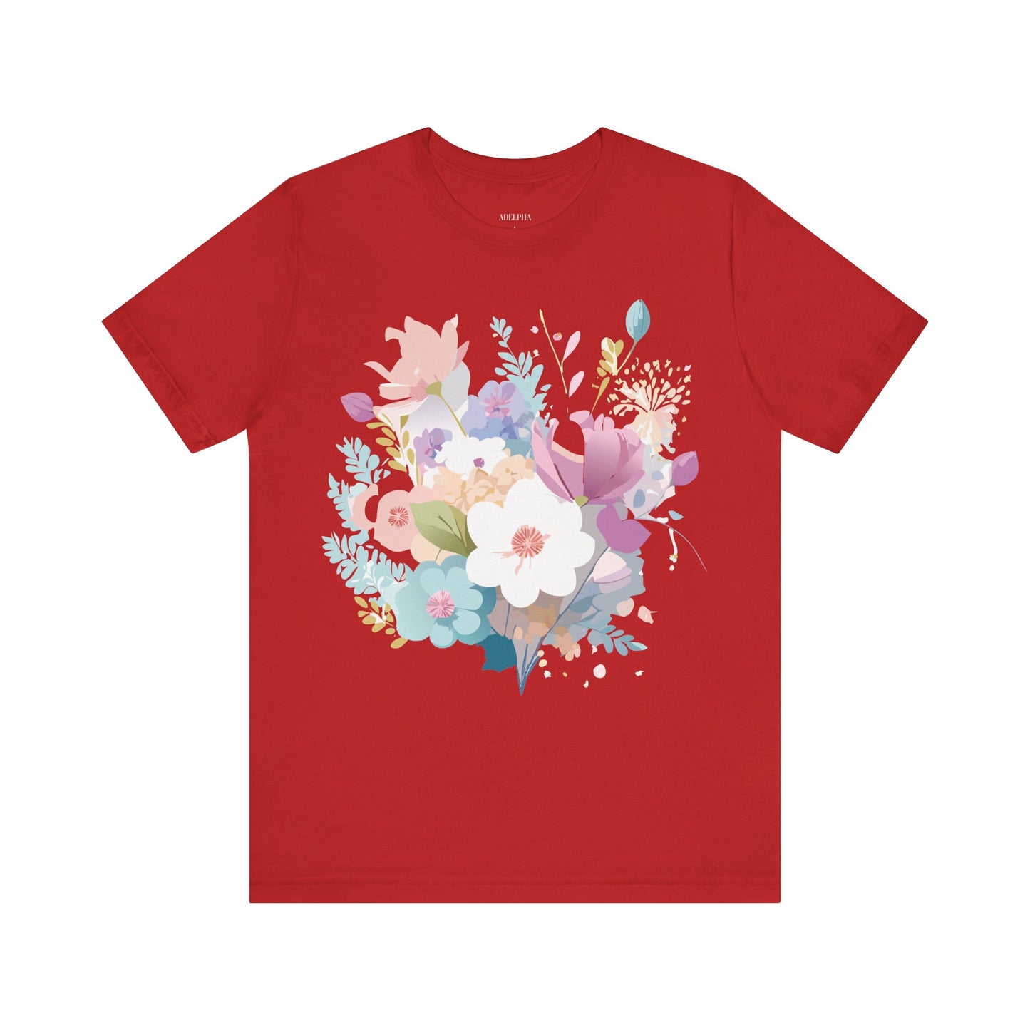 Natural Cotton Tee Shirt with Flowers