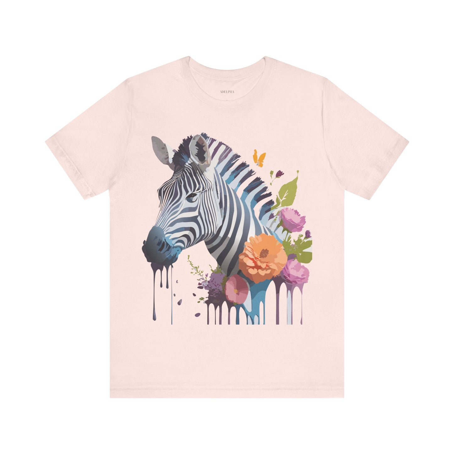 Natural Cotton Tee Shirt with Zebra