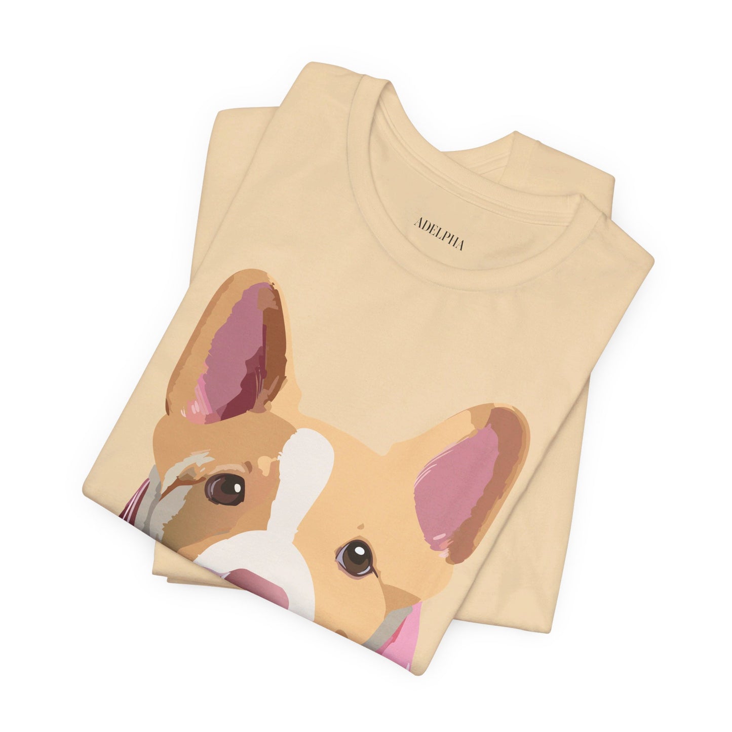 Natural Cotton Tee Shirt with Dog