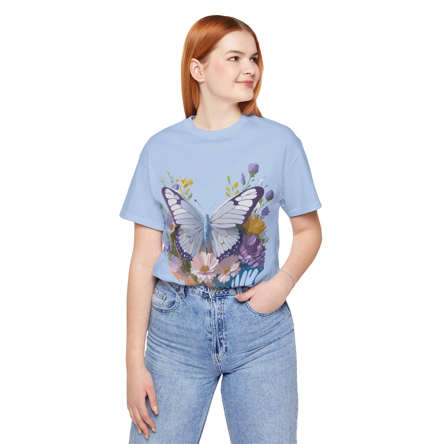 T-shirt en coton naturel avec papillon