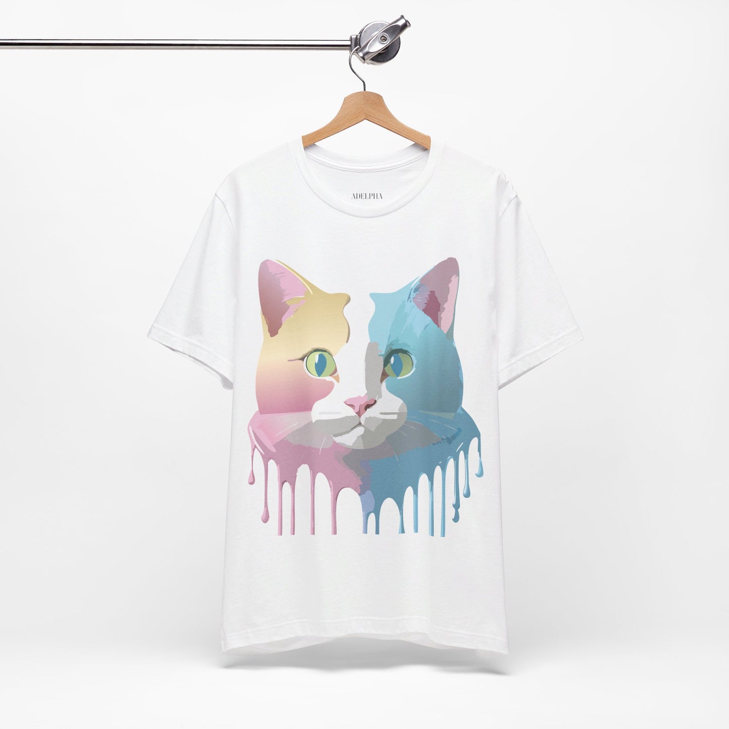 Natural Cotton Tee Shirt with Cat