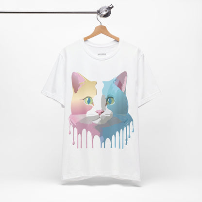 Natural Cotton Tee Shirt with Cat Printify