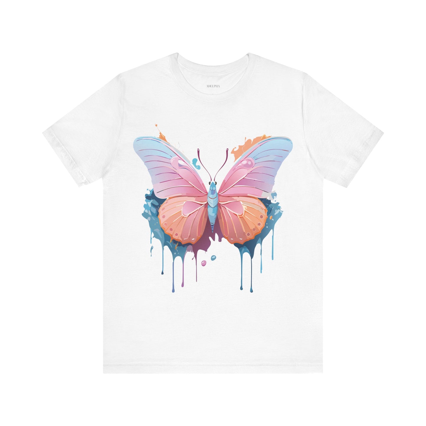 Natural Cotton Tee Shirt with Butterfly