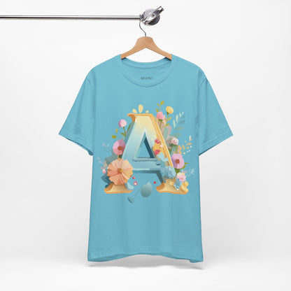 Natural Cotton Tee Shirt - Letters Collection - A Printify