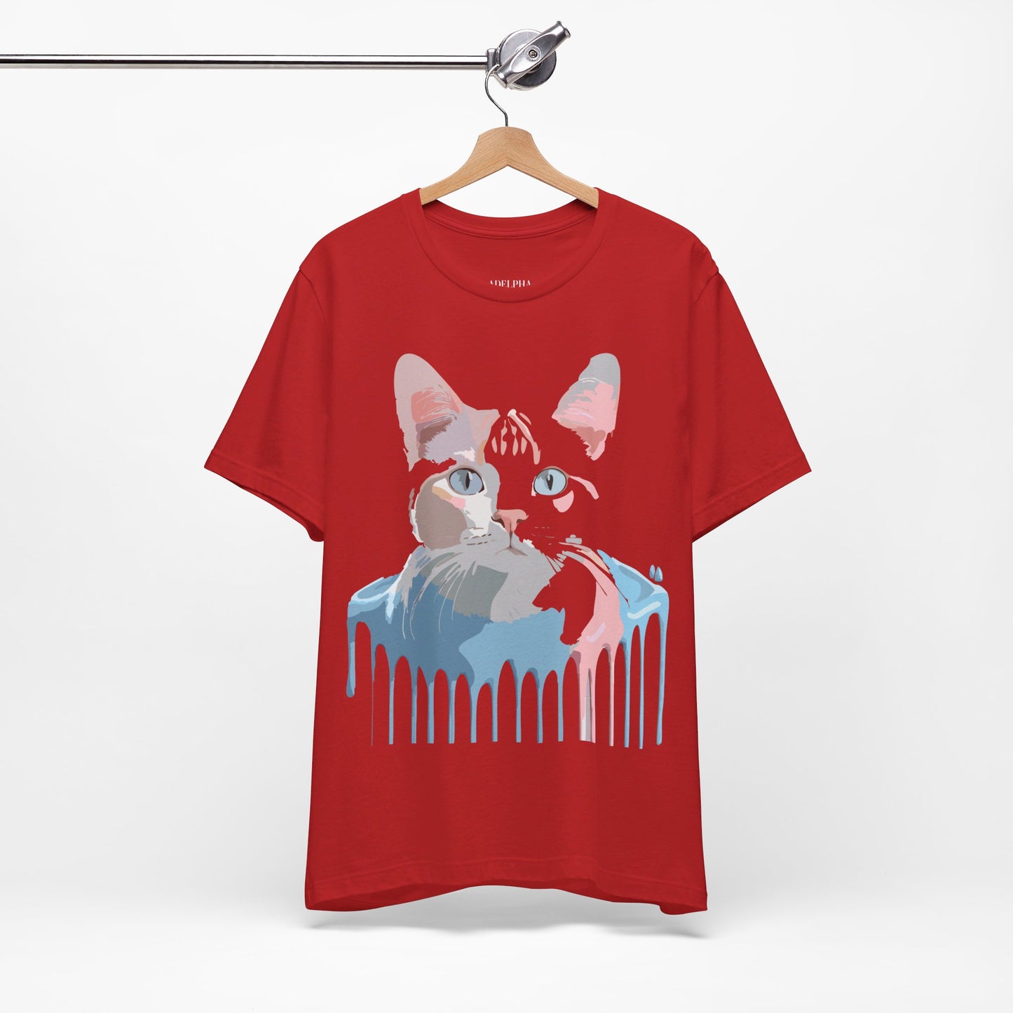 Natural Cotton Tee Shirt with Cat