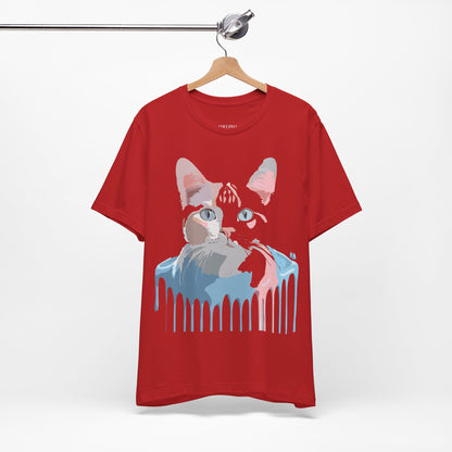 Natural Cotton Tee Shirt with Cat Printify