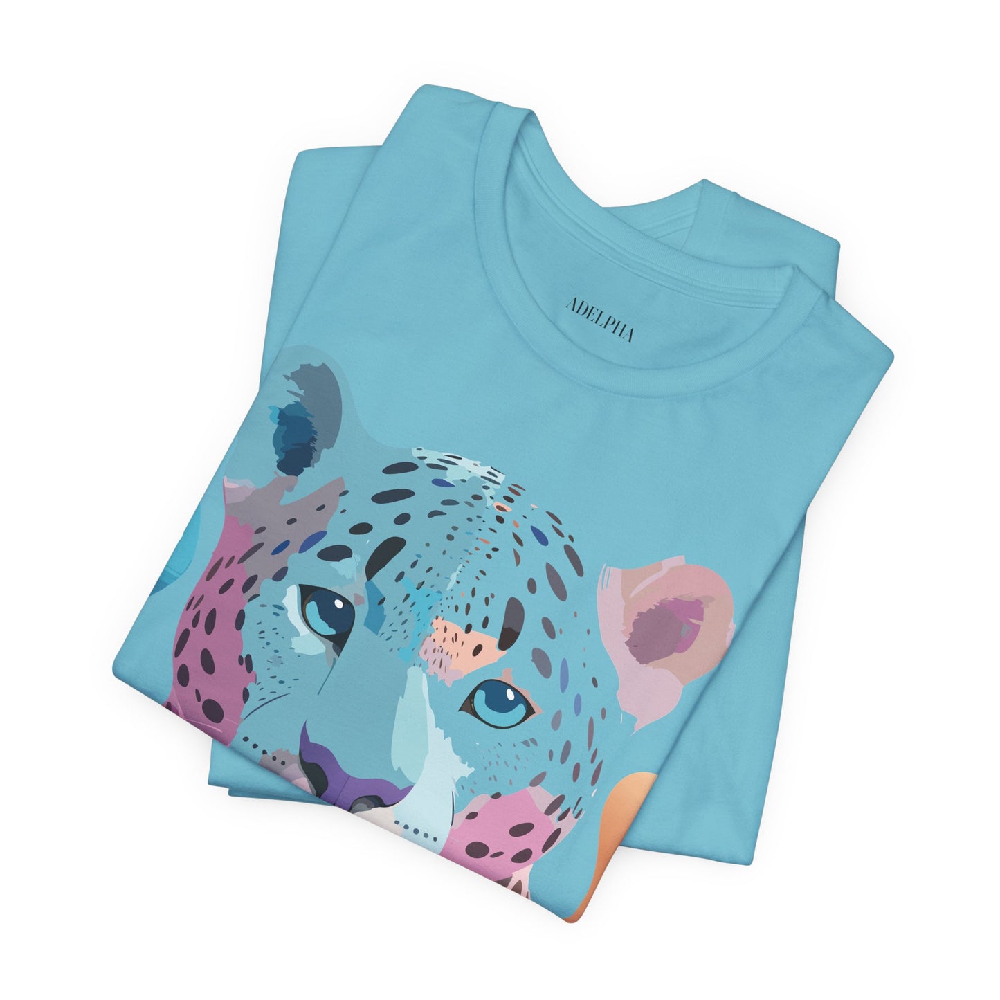 Natural Cotton Tee Shirt with Cheetah