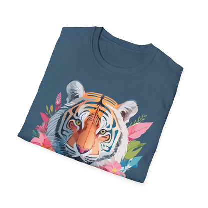 Tiger Print Unisex Softstyle T Shirt Short Sleeve Gildan 64000 Tee