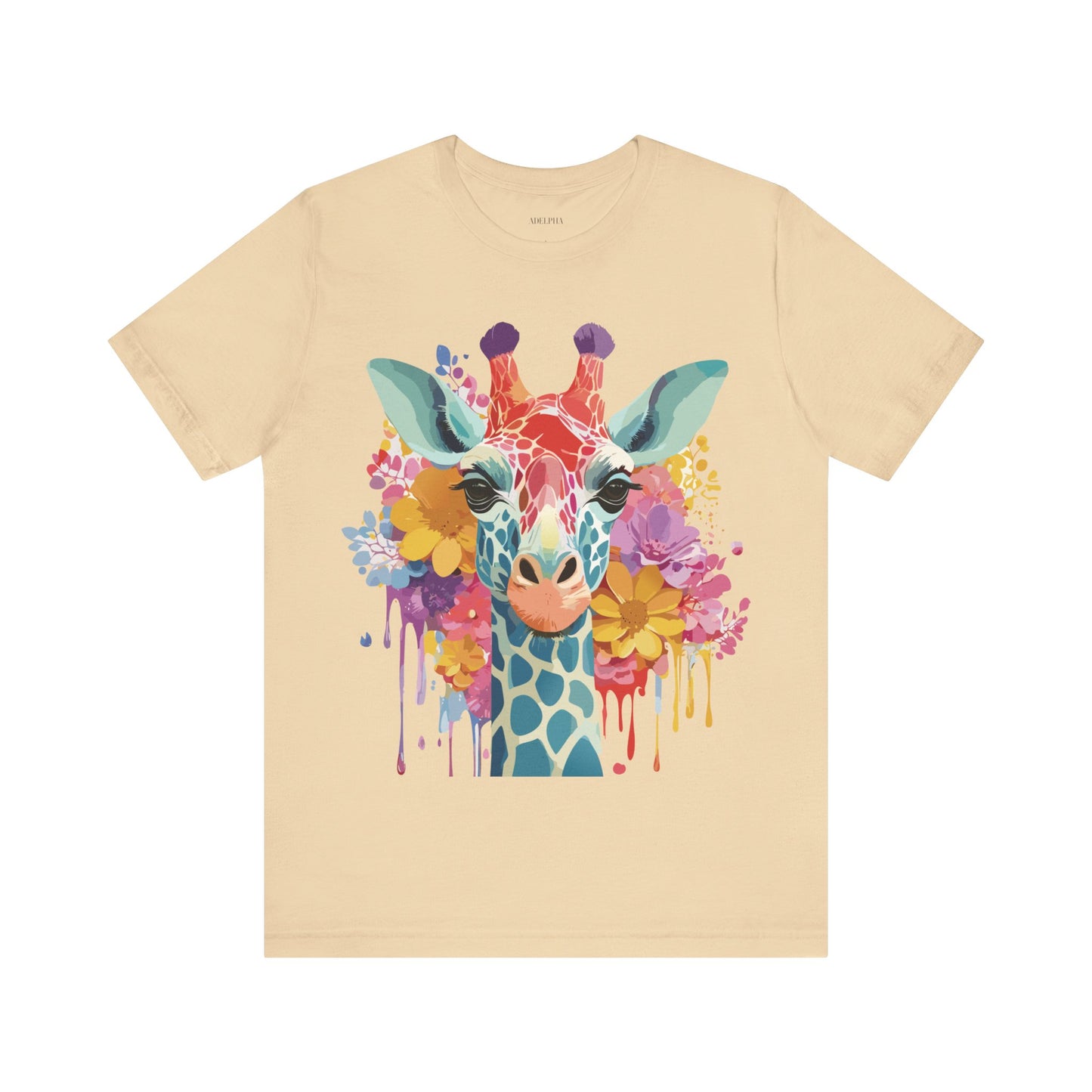 Natural Cotton Tee Shirt with Giraffe